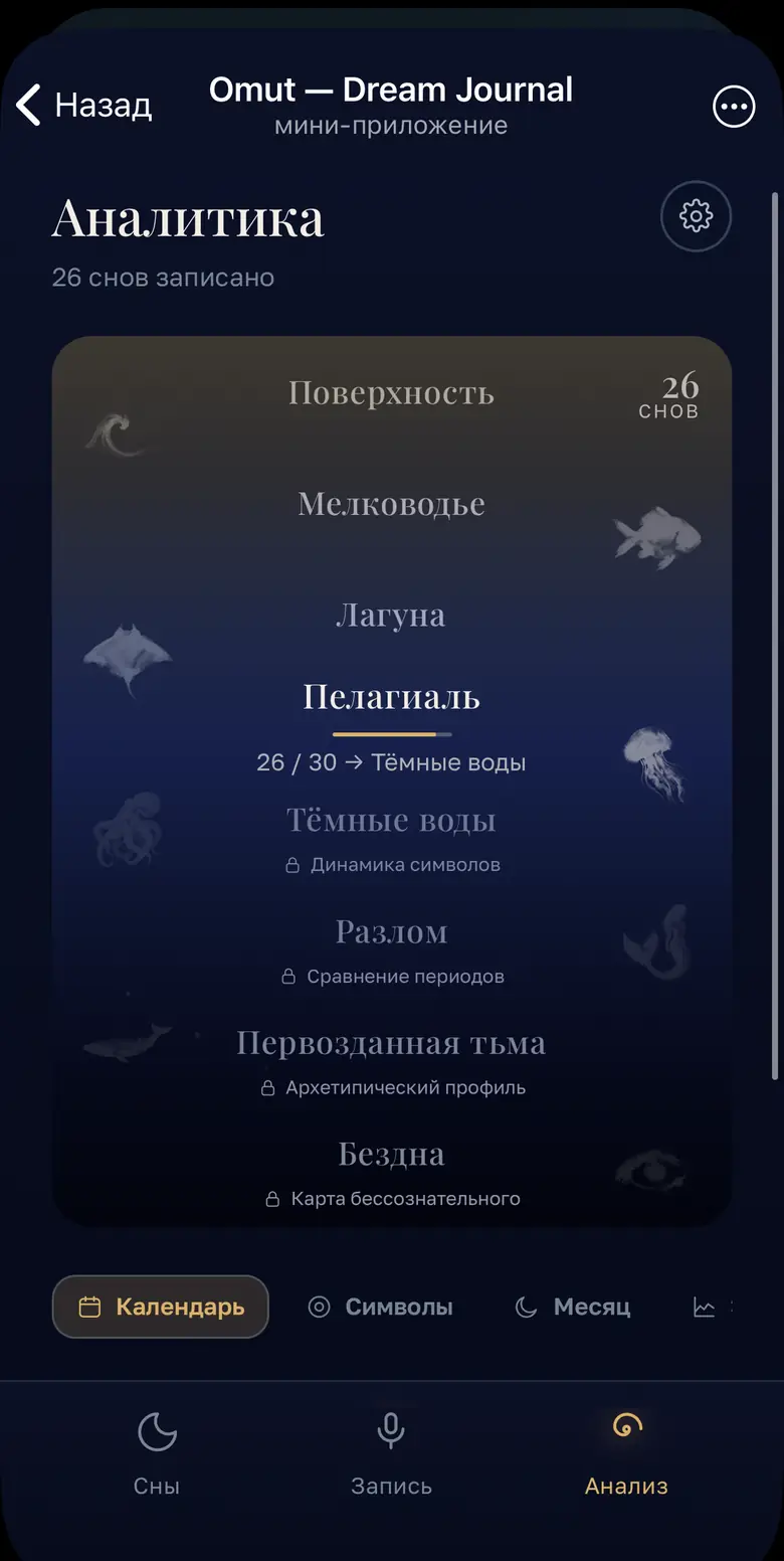 Экран глубины: уровни от поверхности до бездны
